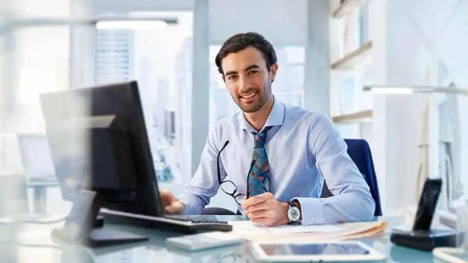 employee working in office